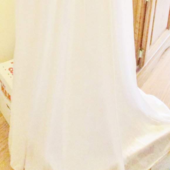 Vintage Val Mode Womens Long Negligee/Nightgown White Bridal Lace Bodice, Size M - Picture 2 of 11